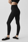 Seamless Modal Ribbed High-Waist 7/8 Legging - Black